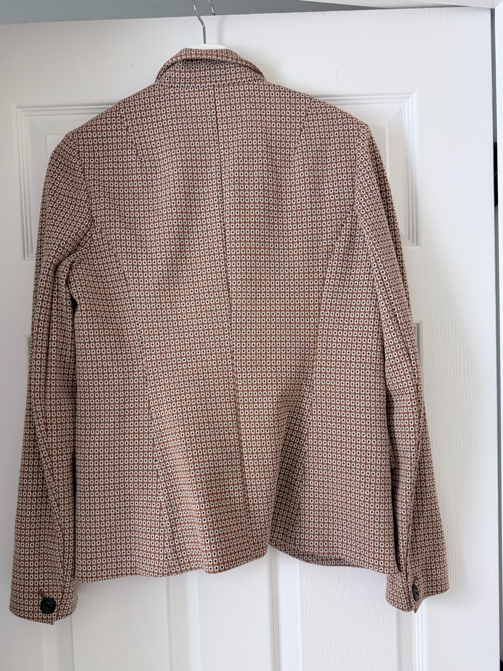 Rag & Bone Slade Geo Print Cotton Blend Blazer Jacket Brown Size 4 - Picture 8 of 16